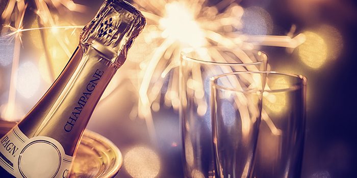Party Feeling with Sparklers and Champagne